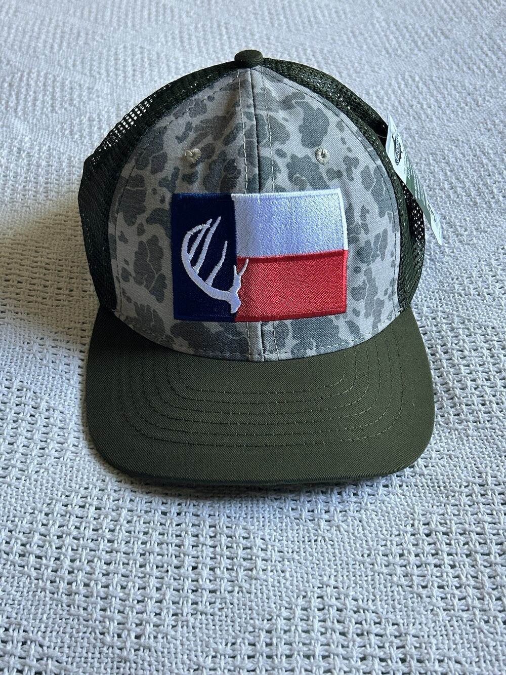 RepYourWater Texas Flag Antler Trucker Hat Green Camo Eco Twill Snapback NewTags